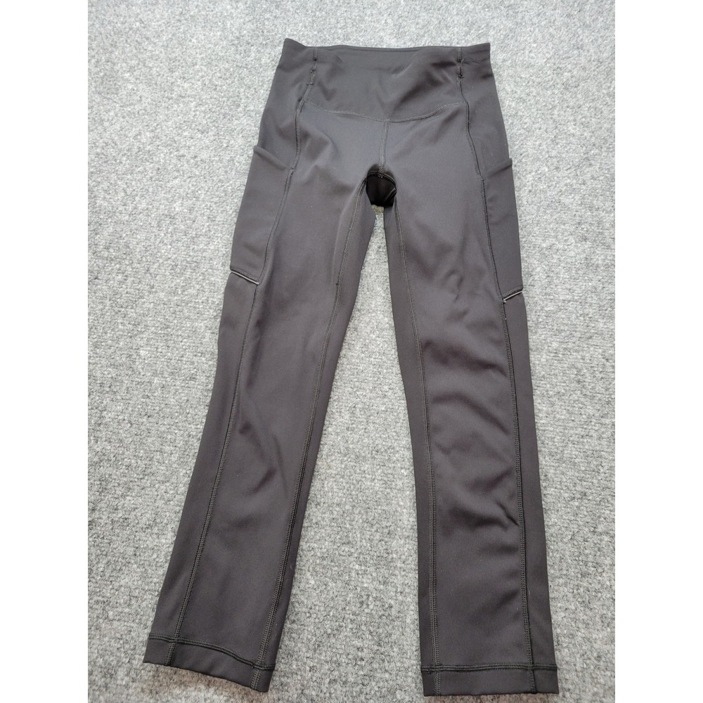 Lululemon Speed Up Crop Leggings Black Size 2 Luxtreme Running Yoga Pockets